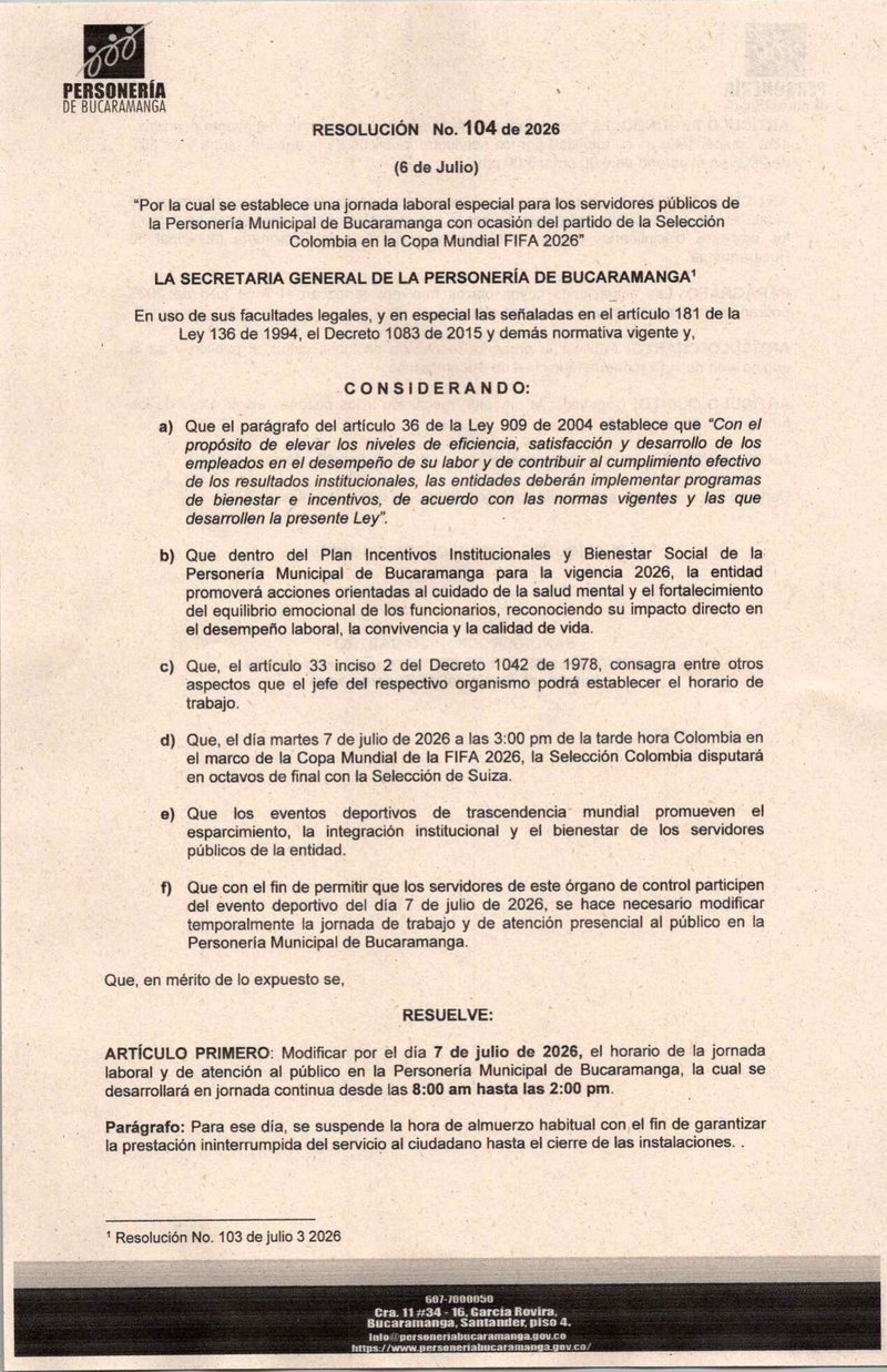 Resolución 104 de 2026 - Convocatoria Veedurías Ciudadanas
